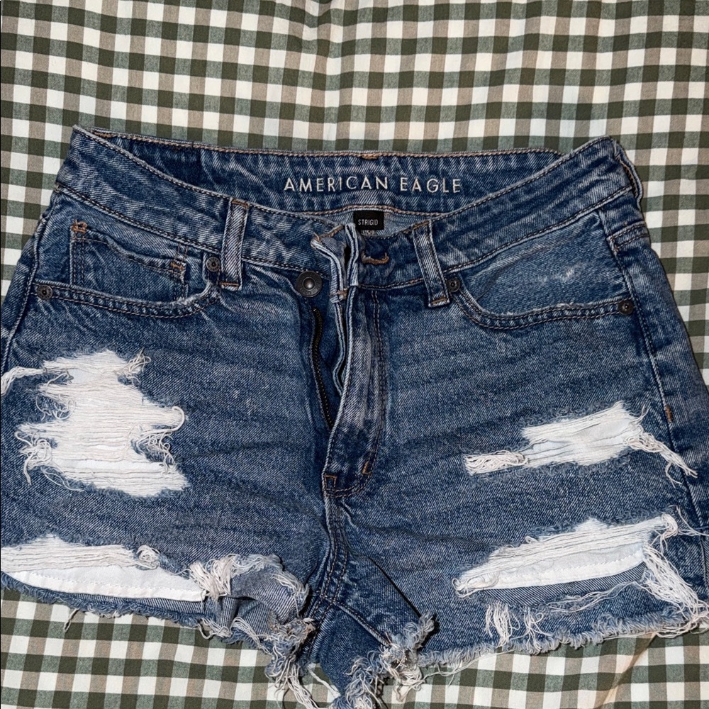 American Eagle Outfitters Distressed Blue Jean Shorts
